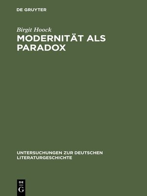 cover image of Modernität als Paradox